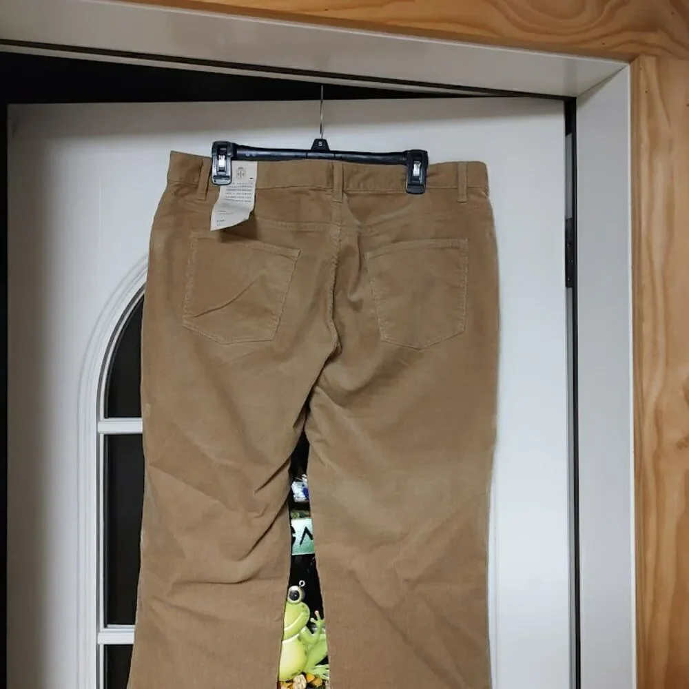 New Talbots Beige Heritage Fit Straight Leg Corduroy Pants Women's Size 16